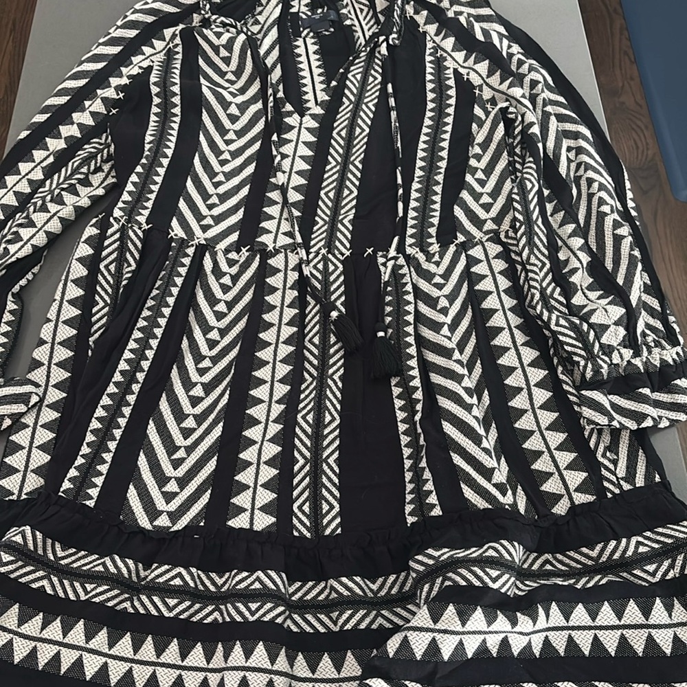 ANTHROPOLOGIE Black Dominique Pullover Tunic Dress
